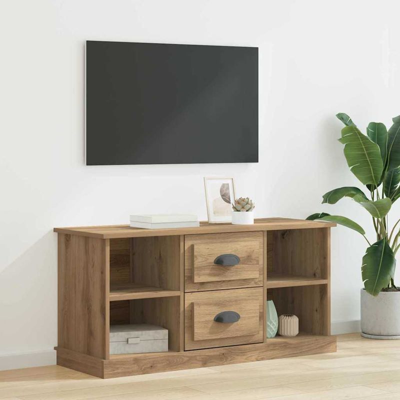 Casa si Gradina - Mobilier - Comode si corpuri - Comode - Cabinet TV Stejar Artizanal 99,5 x 35,5 x 48 cm Lemn compozit - Infinity.ro