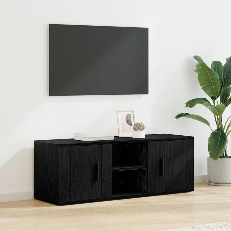Casa si Gradina - Mobilier - Comode si corpuri - Comode - Cabinet TV Stejar Negru 100 x 31,5 x 35 cm Lemn compozit - Infinity.ro