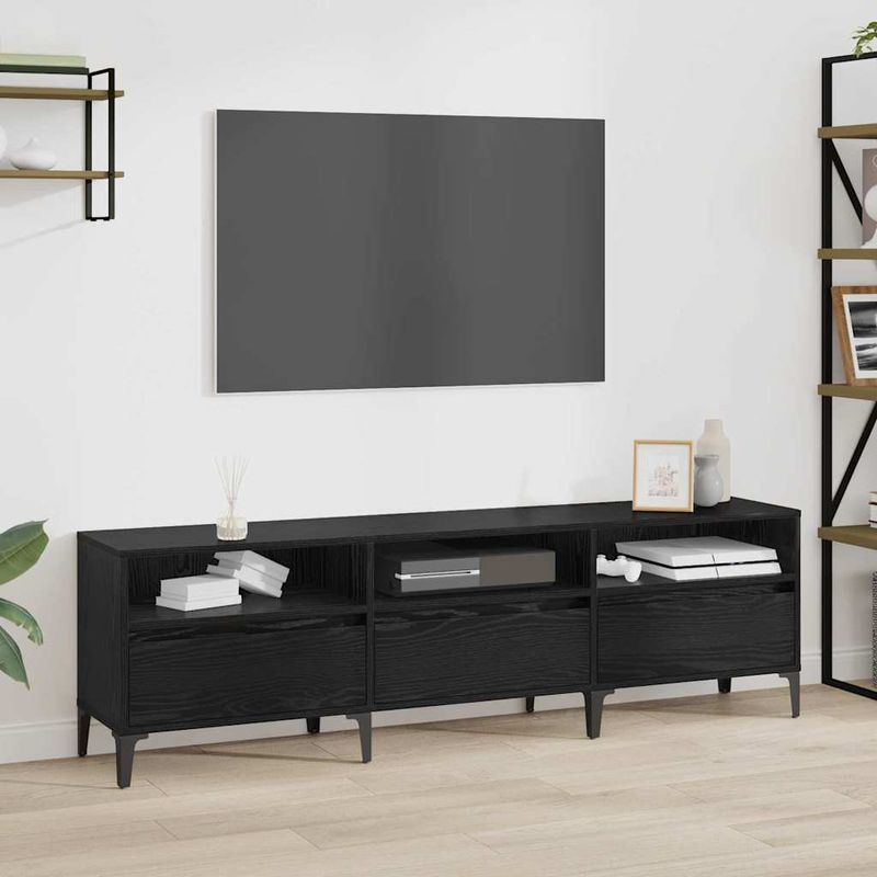 Casa si Gradina - Mobilier - Comode si corpuri - Comode - Cabinet TV Stejar negru 150 x 30 x 44.5 cm Lemn compozit - Infinity.ro