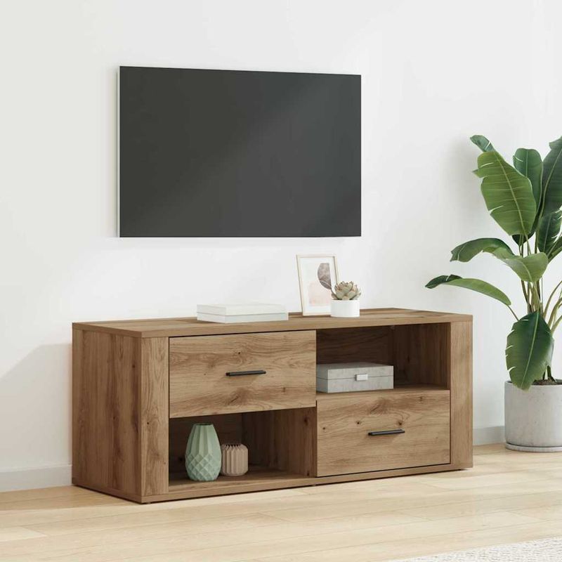 Casa si Gradina - Mobilier - Comode si corpuri - Comode - Cabinet TV Stejar Artizanal 100 x 35 x 40 cm Lemn compozit - Infinity.ro