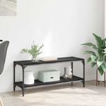 Casa si Gradina - Mobilier - Biblioteci si rafturi - Biblioteci - Cabinet TV Stejar Negru 100x33x41cm Lemn Ingineresc si Fier - Infinity.ro