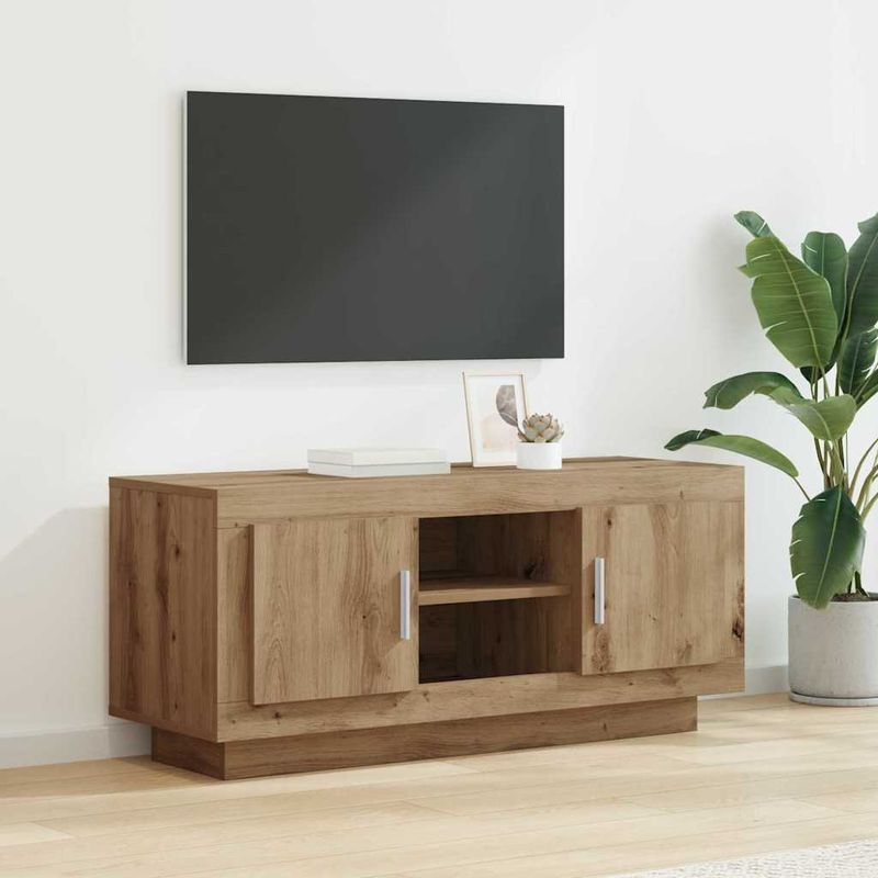 Casa si Gradina - Mobilier - Comode si corpuri - Comode - Cabinet TV Stejar Artizanal 102 x 35 x 45 cm Lemn compozit - Infinity.ro