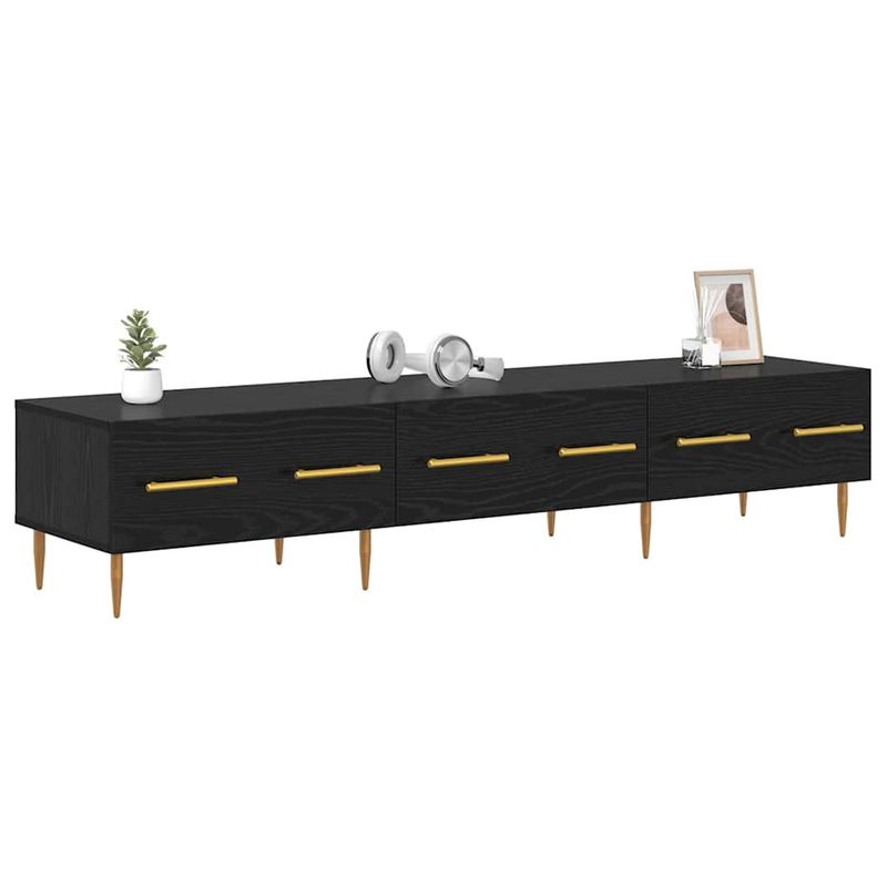 Casa si Gradina - Mobilier - Comode si corpuri - Comode - Cabinet TV Stejar Negru 150 x 36 x 30 cm Lemn compozit - Infinity.ro