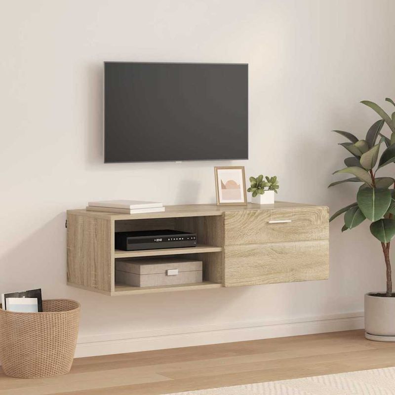 Casa si Gradina - Mobilier - Seturi de mobilier - Seturi living - Cabinet TV Stejar sonoma 100.5 x 39 x 30 cm Lemn compozit - Infinity.ro