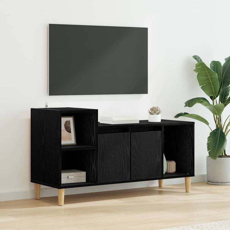 Casa si Gradina - Mobilier - Comode si corpuri - Comode - Cabinet TV Stejar Negru 100 x 35 x 55 cm Lemn compozit - Infinity.ro