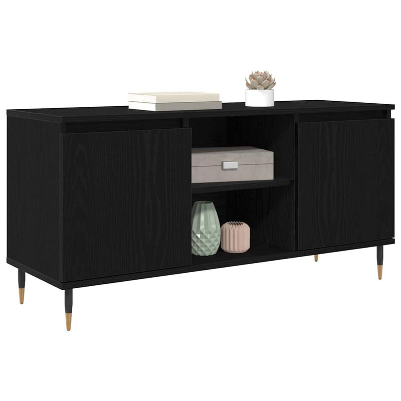Casa si Gradina - Mobilier - Comode si corpuri - Comode - Cabinet TV Stejar Negru 104 x 35 x 50 cm Lemn compozit - Infinity.ro