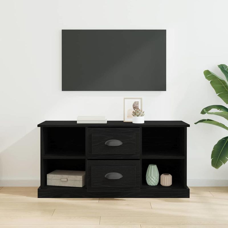 Casa si Gradina - Mobilier - Comode si corpuri - Comode - Cabinet TV Stejar Negru 99,5 x 35,5 x 48 cm Lemn compozit - Infinity.ro