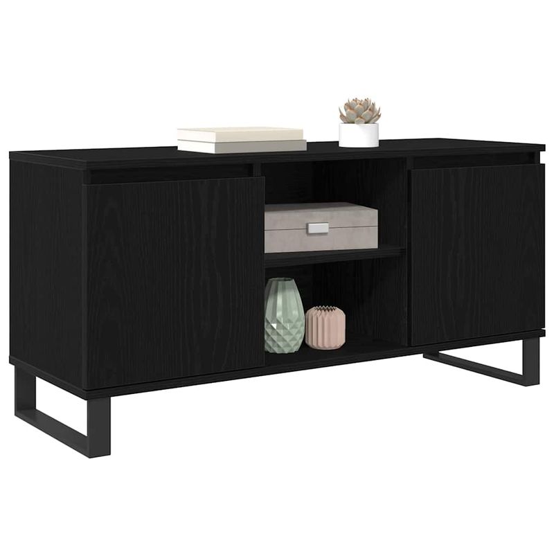 Casa si Gradina - Mobilier - Comode si corpuri - Comode - Cabinet TV Stejar Negru 104 x 35 x 50 cm Lemn compozit - Infinity.ro
