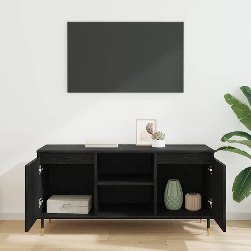 Casa si Gradina - Mobilier - Comode si corpuri - Comode - Cabinet TV Stejar Negru 104 x 35 x 50 cm Lemn compozit - Infinity.ro