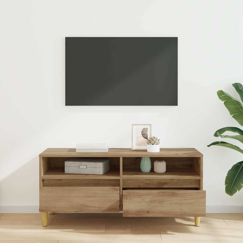 Casa si Gradina - Mobilier - Comode si corpuri - Comode - Cabinet TV Stejar Artizanal 100 x 34,5 x 44,5 cm Lemn compozit - Infinity.ro