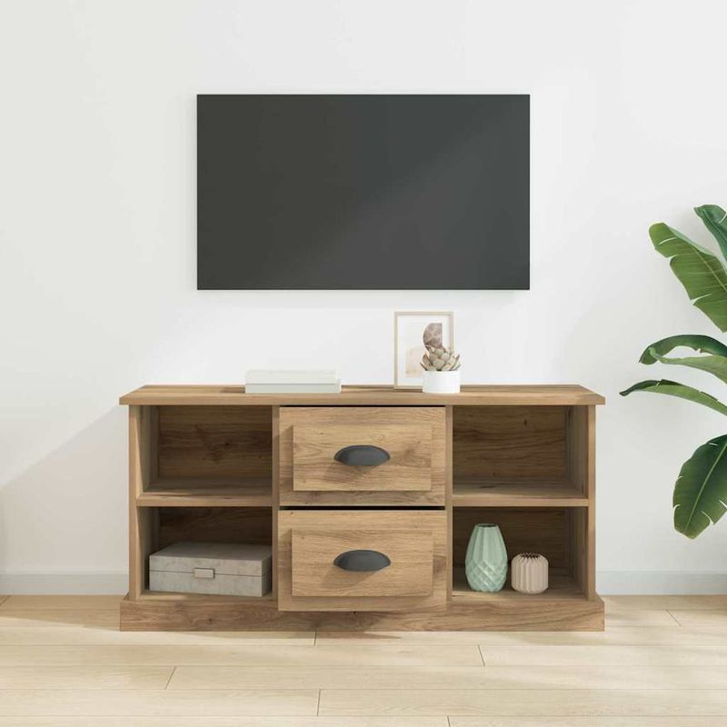Casa si Gradina - Mobilier - Comode si corpuri - Comode - Cabinet TV Stejar Artizanal 99,5 x 35,5 x 48 cm Lemn compozit - Infinity.ro