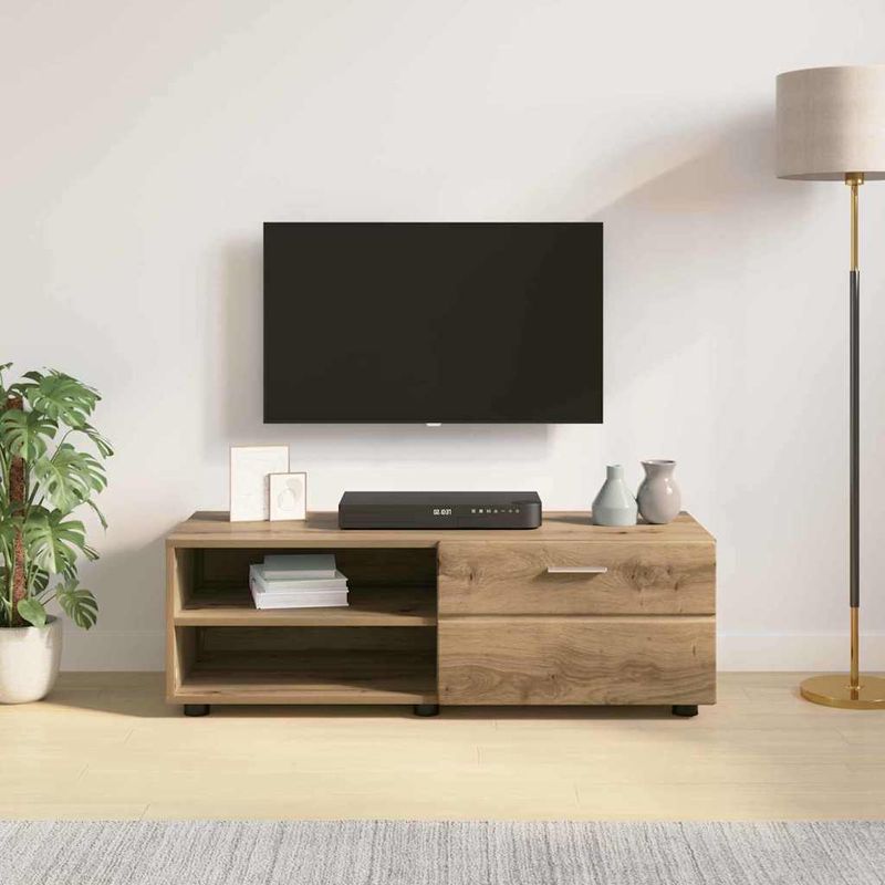 Casa si Gradina - Mobilier - Seturi de mobilier - Seturi living - Cabinet TV stejar artizanal 100.5 x 39 x 30 cm Lemn compozit - Infinity.ro