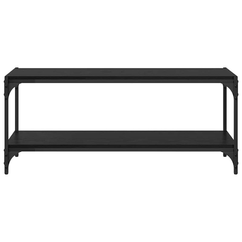 Casa si Gradina - Mobilier - Biblioteci si rafturi - Biblioteci - Cabinet TV Stejar Negru 100x33x41cm Lemn Ingineresc si Fier - Infinity.ro