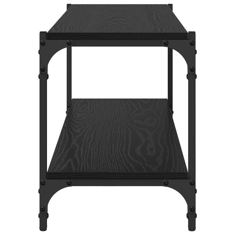 Casa si Gradina - Mobilier - Biblioteci si rafturi - Biblioteci - Cabinet TV Stejar Negru 100x33x41cm Lemn Ingineresc si Fier - Infinity.ro