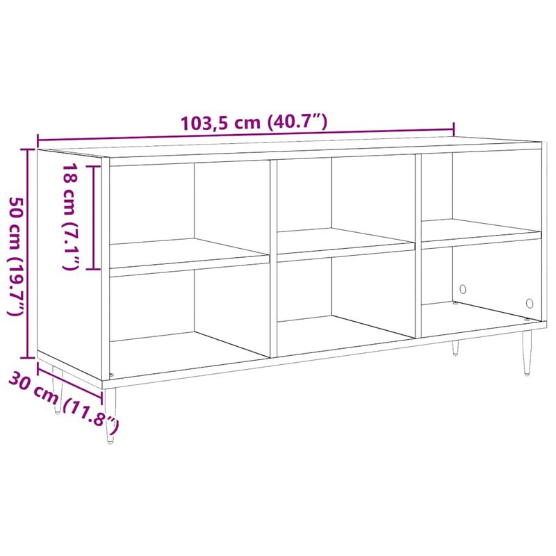 Casa si Gradina - Mobilier - Comode si corpuri - Comode - Cabinet TV Stejar Artizanal 103,5 x 30 x 50 cm Lemn compozit - Infinity.ro