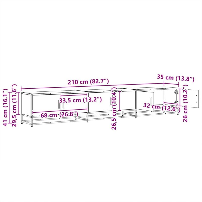 Casa si Gradina - Mobilier - Comode si corpuri - Comode - Cabinet TV Stejar negru 210 x 35 x 41 cm Lemn compozit - Infinity.ro