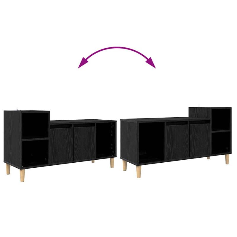 Casa si Gradina - Mobilier - Comode si corpuri - Comode - Cabinet TV Stejar Negru 100 x 35 x 55 cm Lemn compozit - Infinity.ro