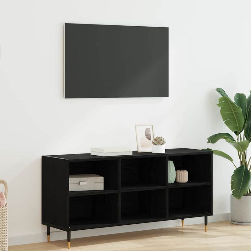 Casa si Gradina - Mobilier - Comode si corpuri - Comode - Cabinet TV Stejar Negru 103,5 x 30 x 50 cm Lemn compozit - Infinity.ro
