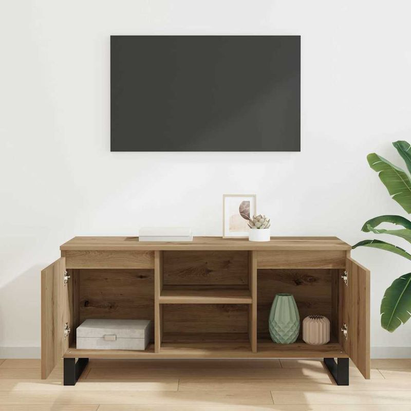 Casa si Gradina - Mobilier - Comode si corpuri - Comode - Cabinet TV Stejar Artizanal 104 x 35 x 50 cm Lemn compozit - Infinity.ro