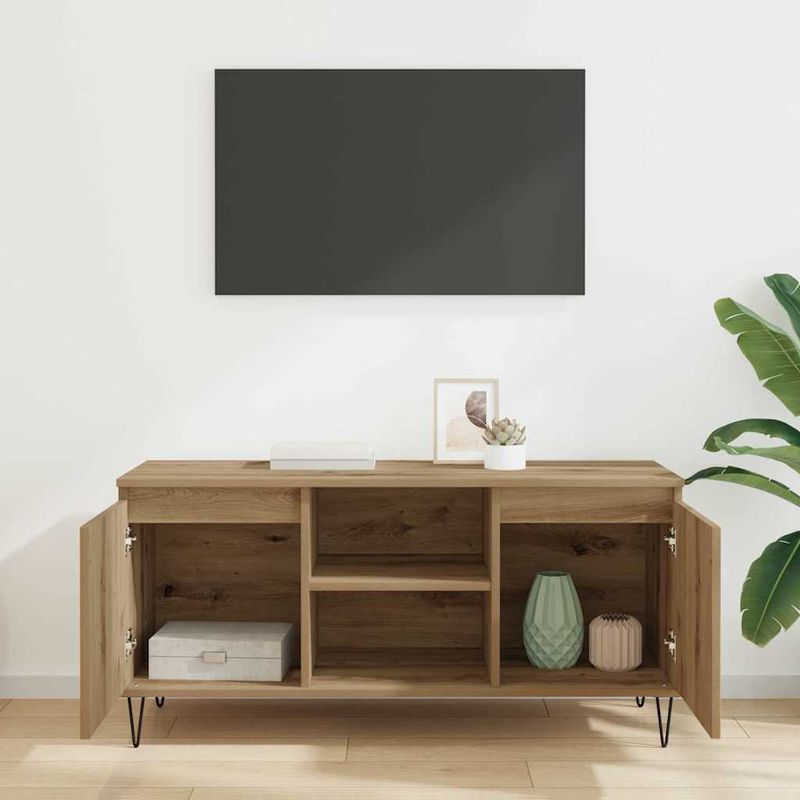 Casa si Gradina - Mobilier - Comode si corpuri - Comode - Cabinet TV Stejar Artizanal 104 x 35 x 50 cm Lemn compozit - Infinity.ro