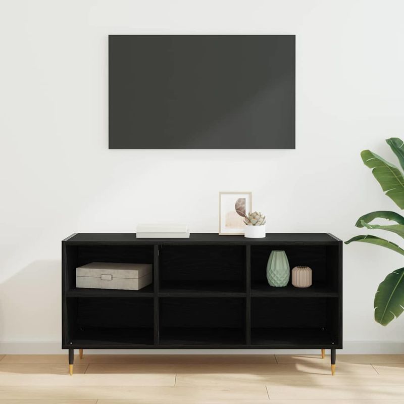 Casa si Gradina - Mobilier - Comode si corpuri - Comode - Cabinet TV Stejar Negru 103,5 x 30 x 50 cm Lemn compozit - Infinity.ro