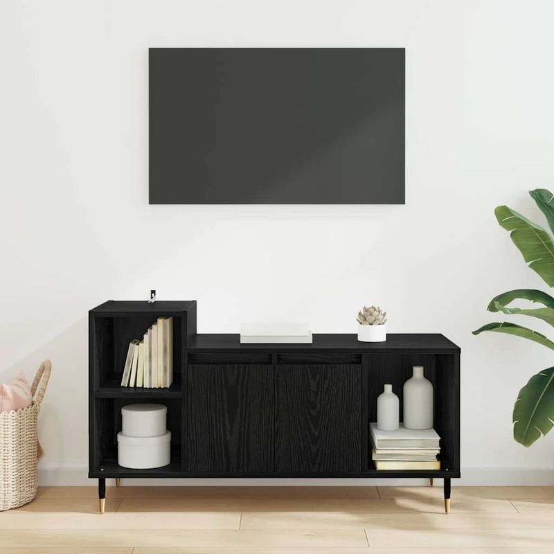 Casa si Gradina - Mobilier - Comode si corpuri - Comode - Cabinet TV Stejar Negru 100 x 35 x 55 cm Lemn compozit - Infinity.ro