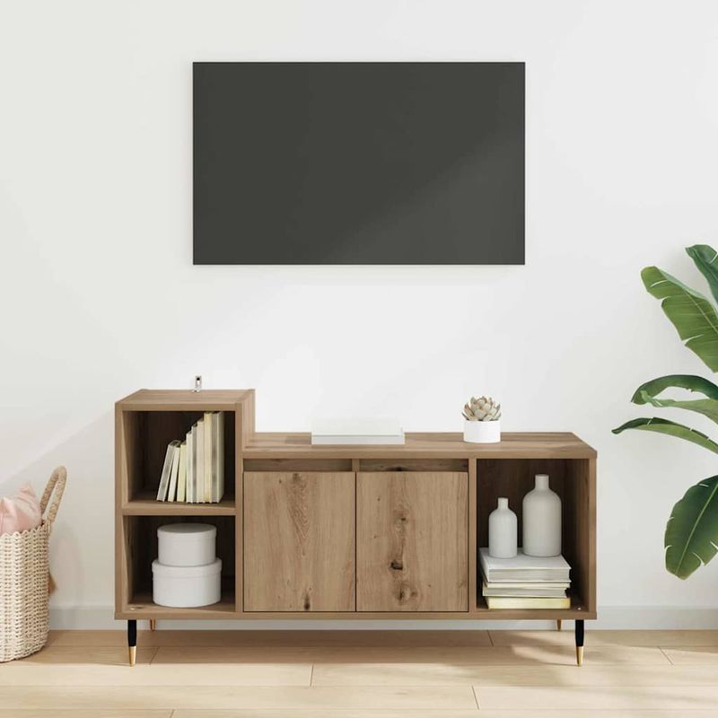 Casa si Gradina - Mobilier - Comode si corpuri - Comode - Cabinet TV Stejar Artizanal 100 x 35 x 55 cm Lemn compozit - Infinity.ro