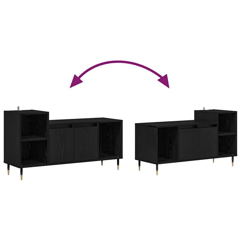 Casa si Gradina - Mobilier - Comode si corpuri - Comode - Cabinet TV Stejar Negru 100 x 35 x 55 cm Lemn compozit - Infinity.ro