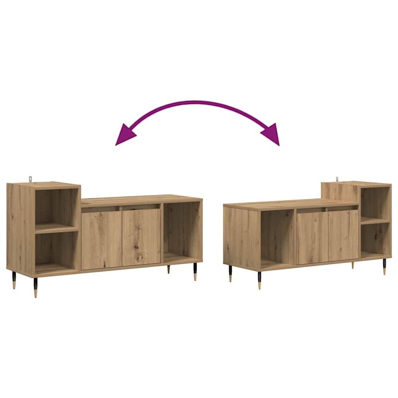 Casa si Gradina - Mobilier - Comode si corpuri - Comode - Cabinet TV Stejar Artizanal 100 x 35 x 55 cm Lemn compozit - Infinity.ro