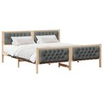 Casa si Gradina - Mobilier - Paturi si accesorii - Paturi - Cadru de pat cu headboard Gri inchis 180 x 200 cm tesatura - Infinity.ro