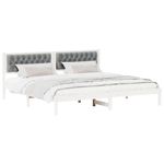 Casa si Gradina - Mobilier - Paturi si accesorii - Paturi - Cadru de pat cu headboard Gri deschis 200 x 200 cm tesatura - Infinity.ro