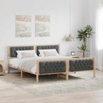 Casa si Gradina - Mobilier - Paturi si accesorii - Paturi - Cadru de pat cu headboard Gri inchis 180 x 200 cm tesatura - Infinity.ro