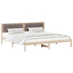 Casa si Gradina - Mobilier - Paturi si accesorii - Paturi - Cadru de pat cu headboard Gri taupe 200 x 200 cm tesatura - Infinity.ro