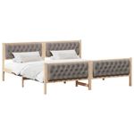 Casa si Gradina - Mobilier - Paturi si accesorii - Paturi - Cadru de pat cu headboard Gri taupe 200 x 200 cm tesatura - Infinity.ro