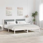 Casa si Gradina - Mobilier - Paturi si accesorii - Paturi - Cadru de pat cu headboard Gri deschis 200 x 200 cm tesatura - Infinity.ro