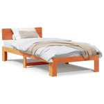 Casa si Gradina - Mobilier - Paturi si accesorii - Paturi - Cadru de pat cu headboard maro cerat 80x200 cm lemn masiv de pin - Infinity.ro