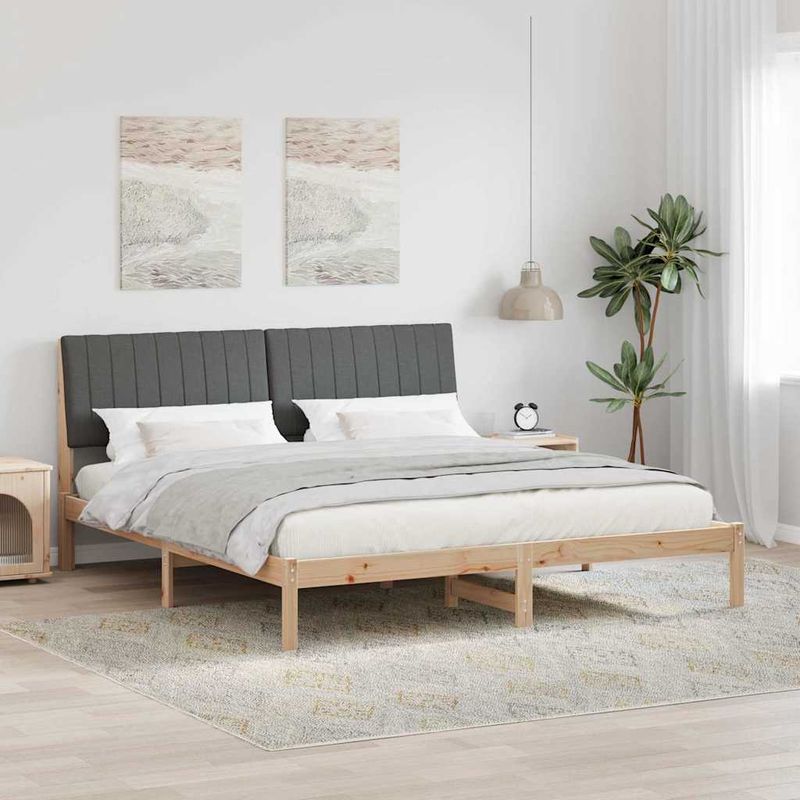 Casa si Gradina - Mobilier - Paturi si accesorii - Paturi - Cadru de pat cu headboard Maro 180 x 200 cm tesatura - Infinity.ro