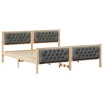 Casa si Gradina - Mobilier - Paturi si accesorii - Paturi - Cadru de pat cu headboard Gri inchis 180 x 200 cm tesatura - Infinity.ro