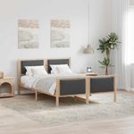 Casa si Gradina - Mobilier - Paturi si accesorii - Paturi - Cadru de pat cu headboard Gri inchis 160 x 200 cm tesatura - Infinity.ro