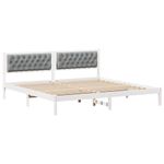 Casa si Gradina - Mobilier - Paturi si accesorii - Paturi - Cadru de pat cu headboard Gri deschis 200 x 200 cm tesatura - Infinity.ro