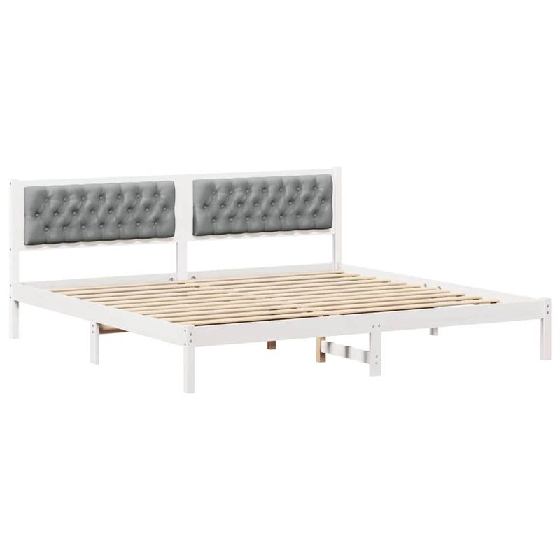 Casa si Gradina - Mobilier - Paturi si accesorii - Paturi - Cadru de pat cu headboard Gri deschis 200 x 200 cm tesatura - Infinity.ro
