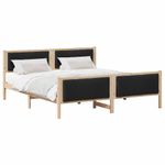 Casa si Gradina - Mobilier - Paturi si accesorii - Paturi - Cadru de pat cu headboard Negru 180 x 200 cm tesatura - Infinity.ro