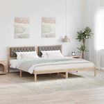 Casa si Gradina - Mobilier - Paturi si accesorii - Paturi - Cadru de pat cu headboard Gri taupe 200 x 200 cm tesatura - Infinity.ro