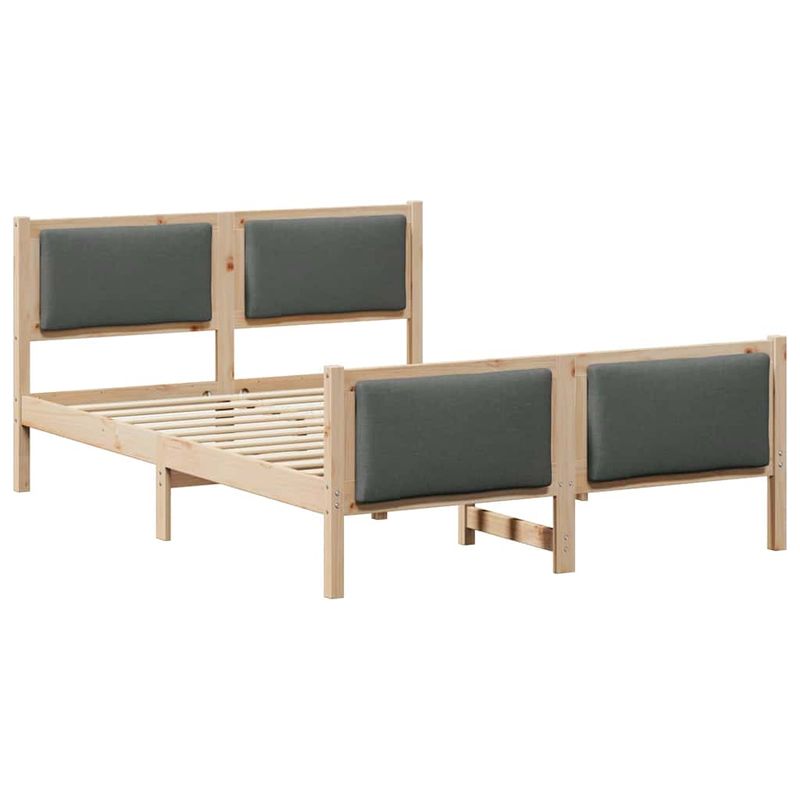 Casa si Gradina - Mobilier - Paturi si accesorii - Paturi - Cadru de pat cu headboard Gri inchis 160 x 200 cm tesatura - Infinity.ro