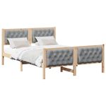 Casa si Gradina - Mobilier - Paturi si accesorii - Paturi - Cadru de pat cu headboard Gri deschis 140 x 200 cm tesatura - Infinity.ro