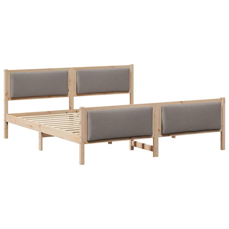 Casa si Gradina - Mobilier - Paturi si accesorii - Paturi - Cadru de pat cu headboard Gri taupe 180 x 200 cm tesatura - Infinity.ro