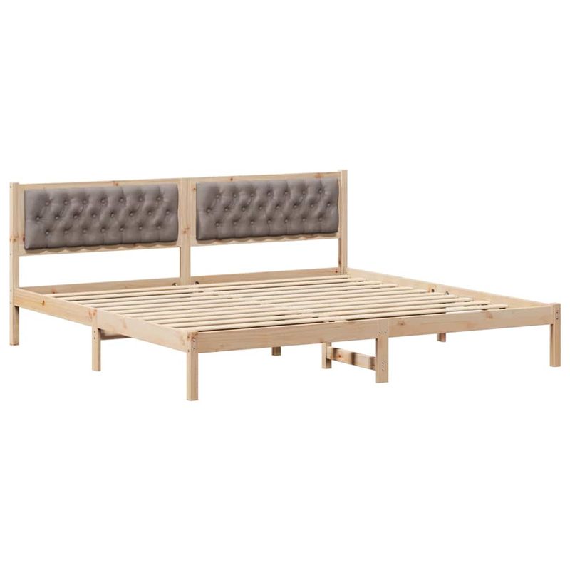 Casa si Gradina - Mobilier - Paturi si accesorii - Paturi - Cadru de pat cu headboard Gri taupe 200 x 200 cm tesatura - Infinity.ro