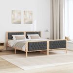 Casa si Gradina - Mobilier - Paturi si accesorii - Paturi - Cadru de pat cu headboard Gri inchis 180 x 200 cm tesatura - Infinity.ro