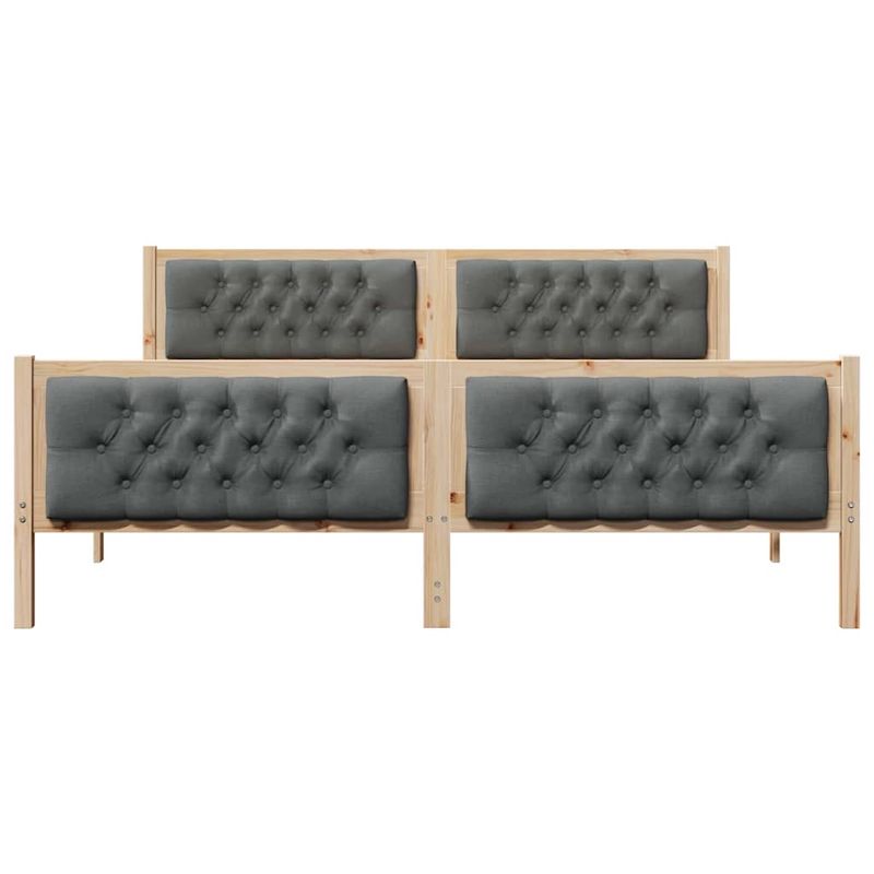 Casa si Gradina - Mobilier - Paturi si accesorii - Paturi - Cadru de pat cu headboard Gri inchis 180 x 200 cm tesatura - Infinity.ro