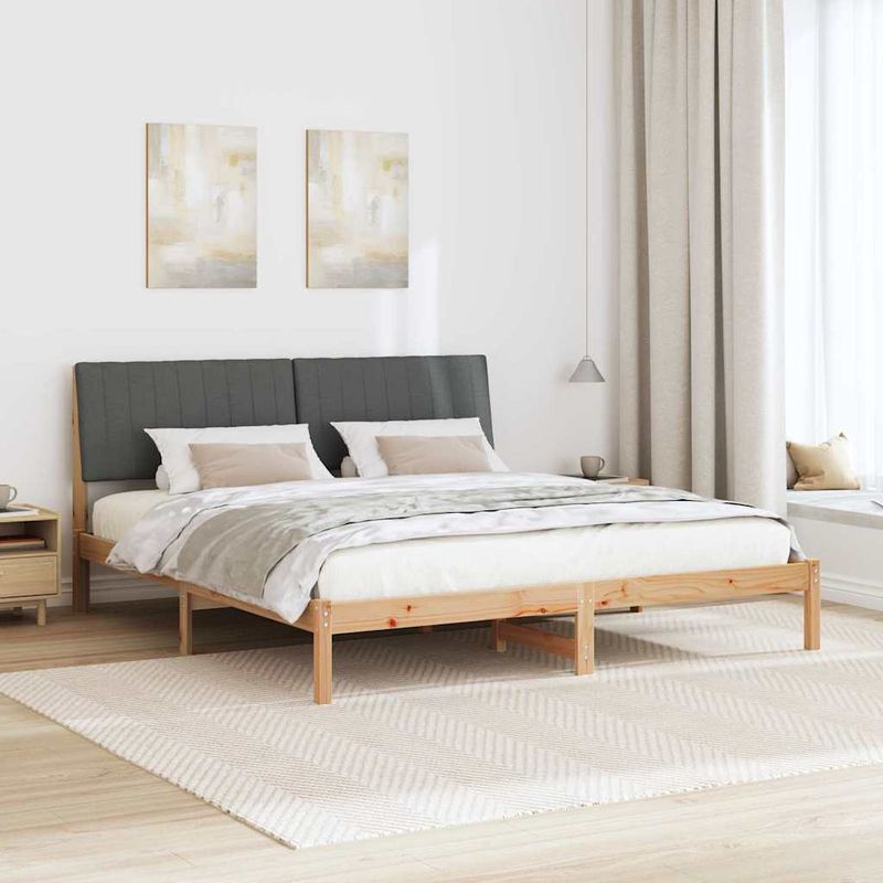 Casa si Gradina - Mobilier - Paturi si accesorii - Paturi - Cadru de pat cu headboard Maro 180 x 200 cm tesatura - Infinity.ro